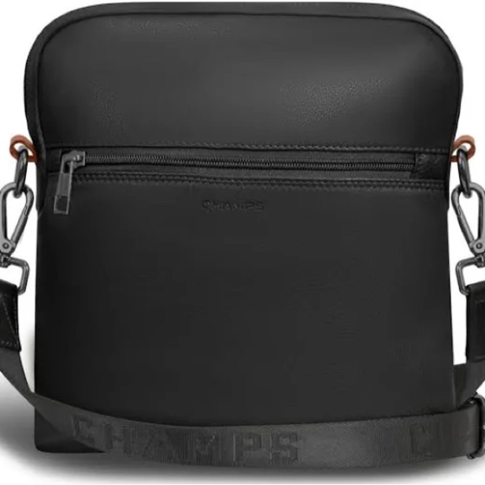 NWT Champs Onyx Leather Crossbody Bag with RFID Protection